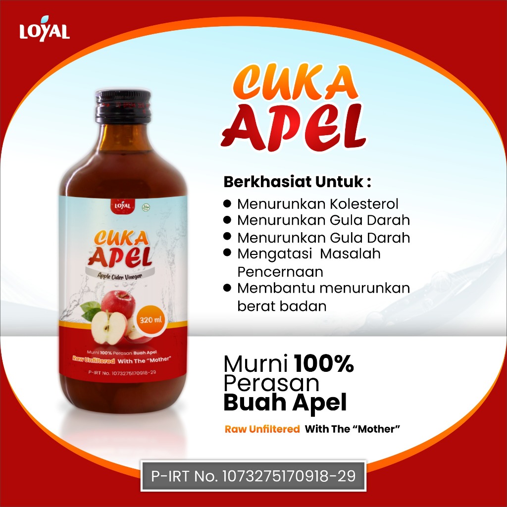 

[Beli 1 Free 1] Loyalnest Cuka Apel Organik Original with Mother - Apple Cider Vinegar untuk Diet & Kesehatan