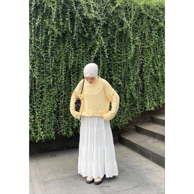 SWEATER CROP WANITA PREMIUM || ZANO BASIC CROP || CREWNECK