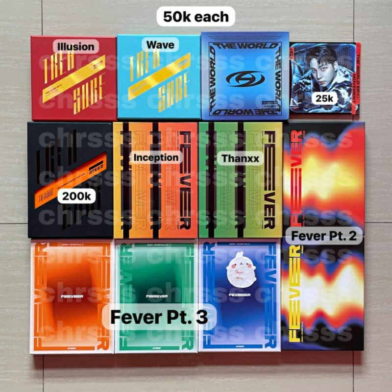 [UNSEALED] ATEEZ ALBUM ONLY — TREASURE WAVE ILLUSION FEVER PT 1 2 3 INCEPTION THANXX 1ST FIRST ANNIV