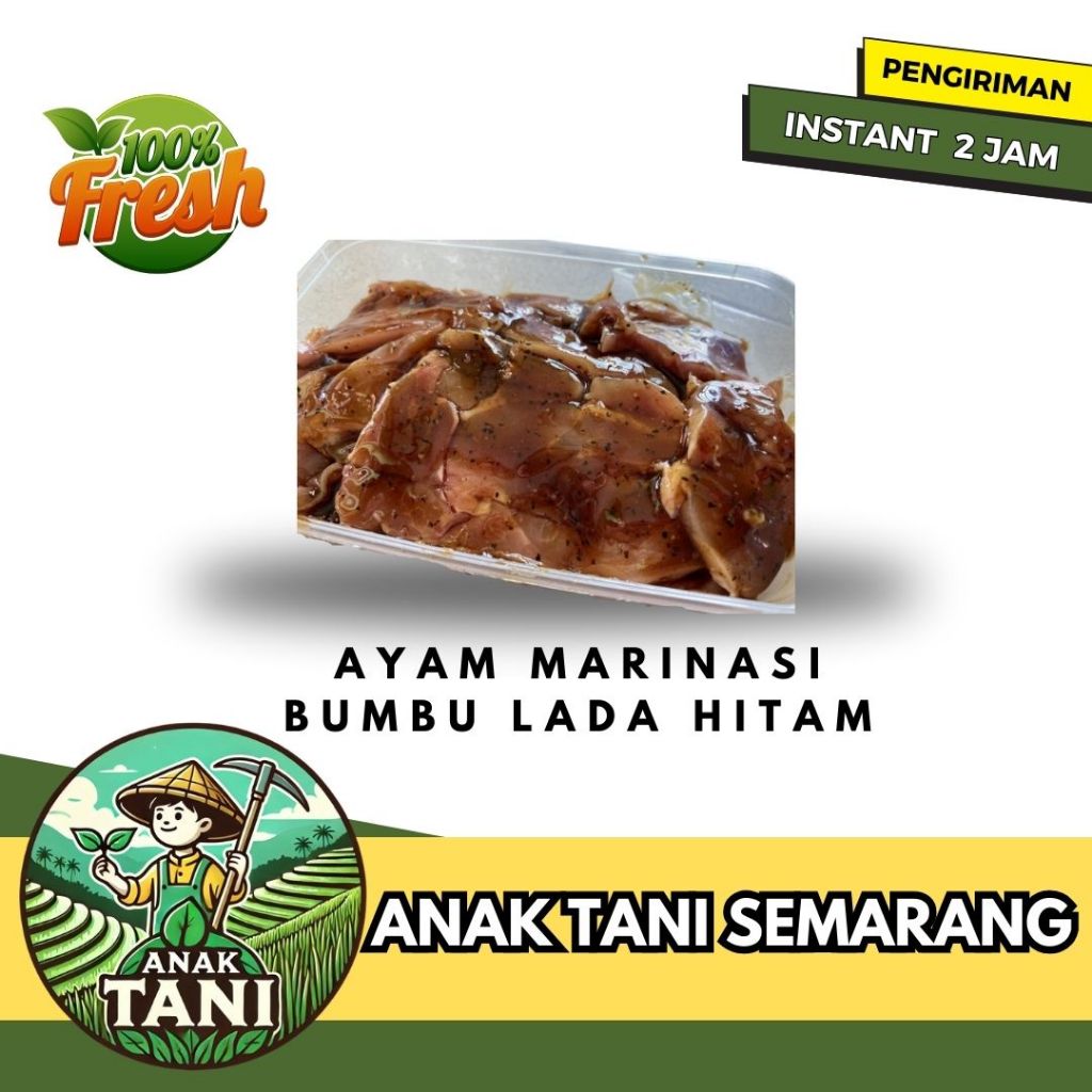 

[ANAK TANI] AYAM MARINASI BUMBU LADA HITAM PER 500 GR SIAP TUMIS / MASAK KIRIM INSTANT AREA SEMARANG