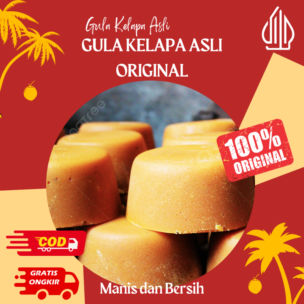 

Gula Kelapa asli 100% Original 1 Kg - Asli Manis Tanpa Pemanis Buatan - Gula Kelapa Murni Asli
