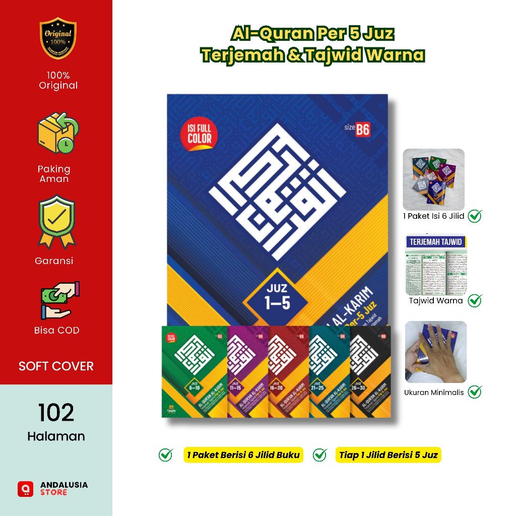 Al-Quran Tajwid & Terjemah Per 5 Juz Taujih Zaduna