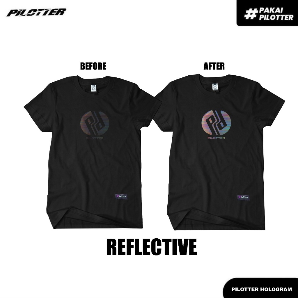 KAOS PILOTTER  NEW P HOLOGRAM HITAM ORIGINAL FREE BOX