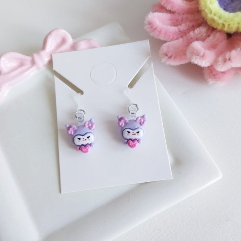 Anting Tusuk Tindik Plastik Anti Alergi Anak Perempuan Wanita Dewasa Motif Sanrio Stud Earrings Melo