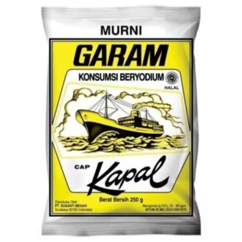 

Garam Cap Kapal 250gram murni garam original