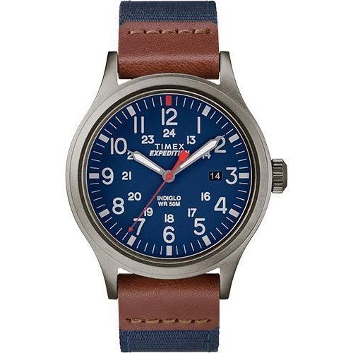 Timex TW4B14100, Men's "Expedition" Blue Fabric Watch, Scout, Indiglo, Date, NEW