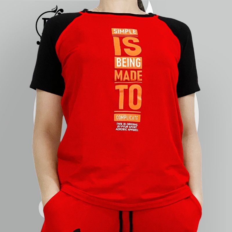 Pyursport Kaos senam Pendek Senam wanita /baju zumba aerobic original pyursport