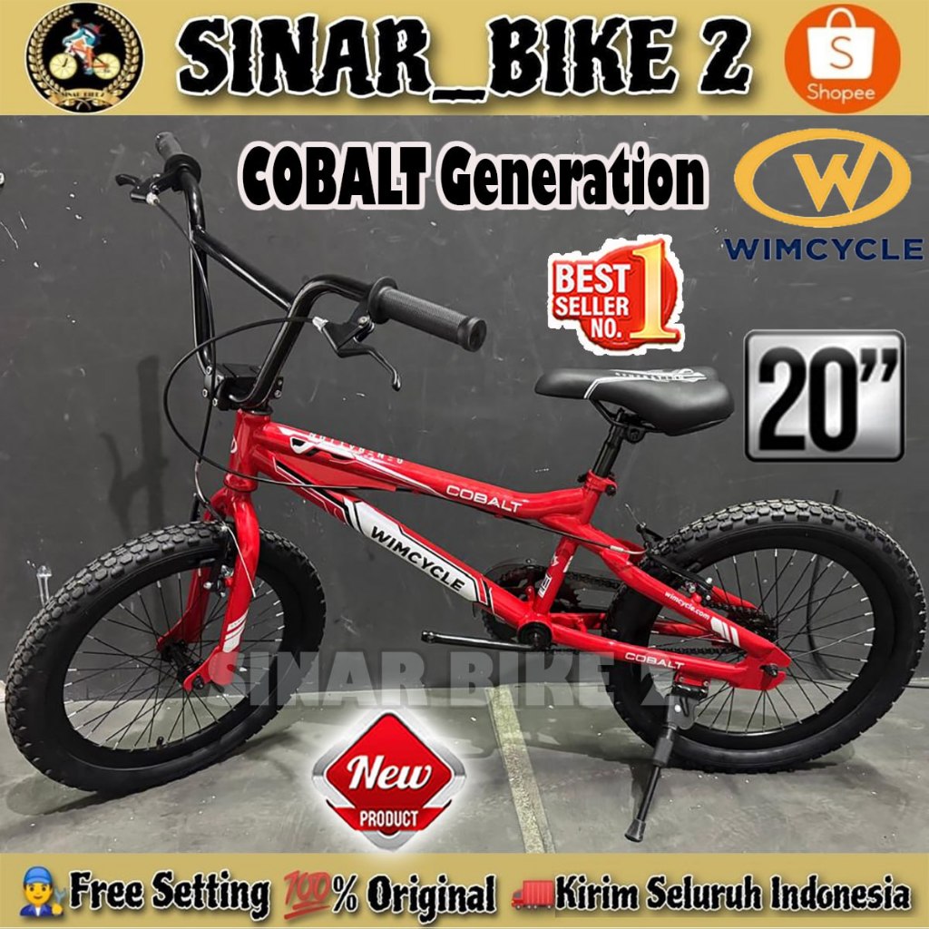 Sepeda Anak Laki BMX WIMCYCLE COBALT GENERATION Ukuran 20 Inch Usia 8-12 Tahun