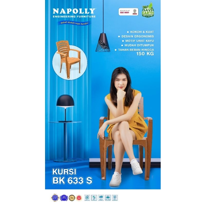 kursi plastik napolly/kursi plastik santai,/kursi motif rotan plastik - MEJA MAPAN