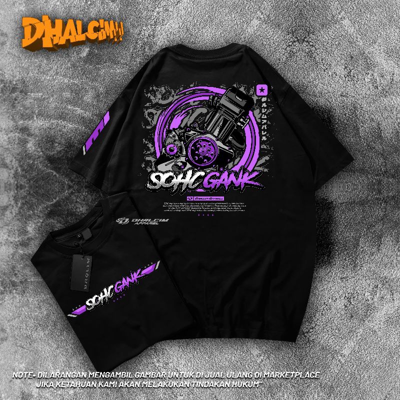 ( KAOS DISTRO SOHC GANK FUL COTTON 24S TEBAL), KAOS SOHC GANK, TSHIRT SOHC RACING, KAOS VIXION SOHC,