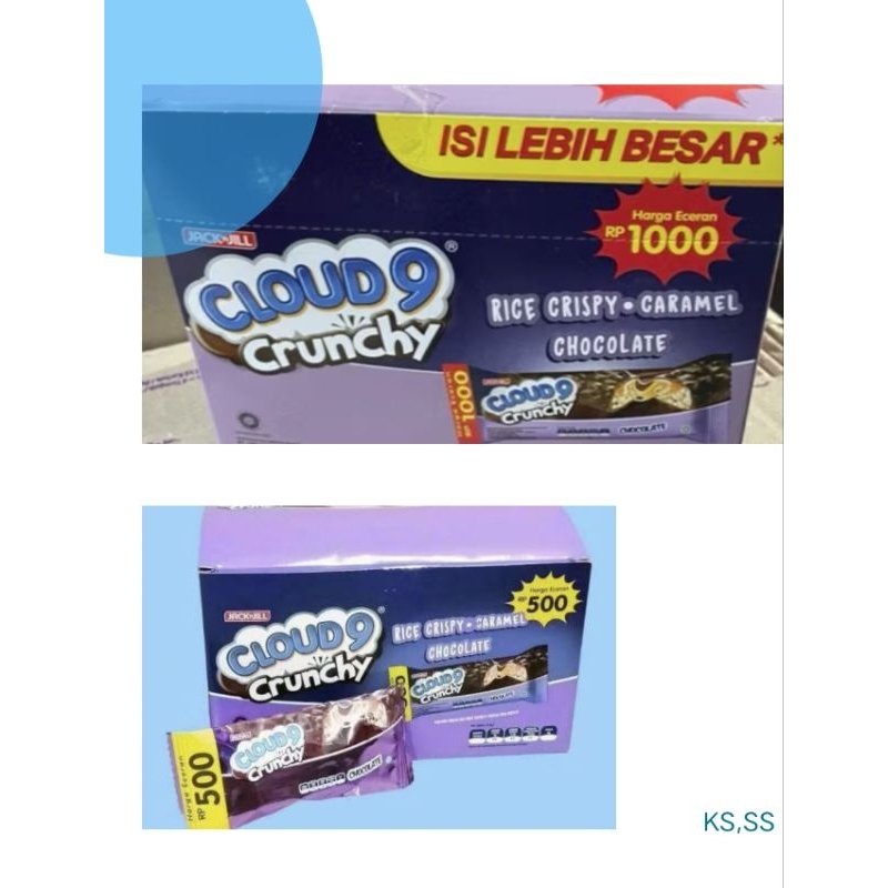 

KS - 1 Pack isi 24 Coklat Cloud 9 Crunchy / Cloud 9 Coklat Vanila Murah / Cloud 9 Cokelat