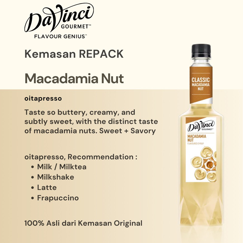 

REPACK - Davinci Macadamia Nut Syrup [30, 50, 100] g