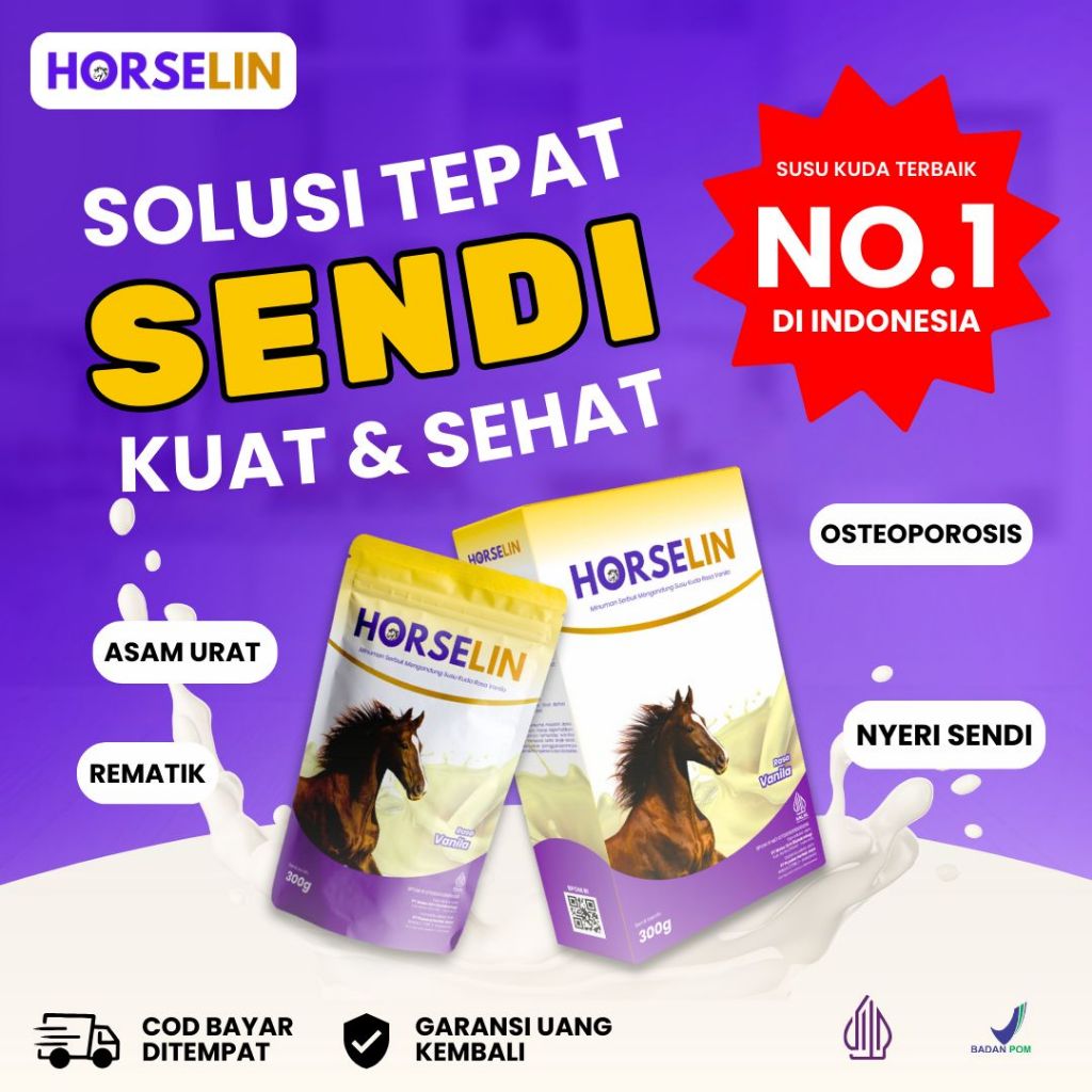 

HORSELIN Susu Kuda 4 Box Atasi Sendi dan Meningkatkan Daya Tahan Tubuh