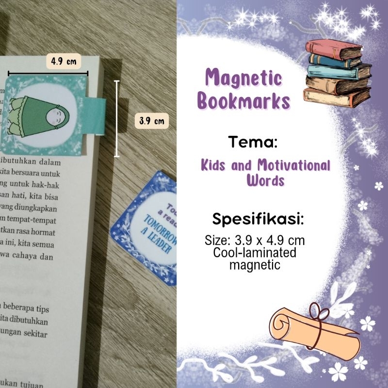 

Magnetic Bookmarks: Kids & Motivational Words