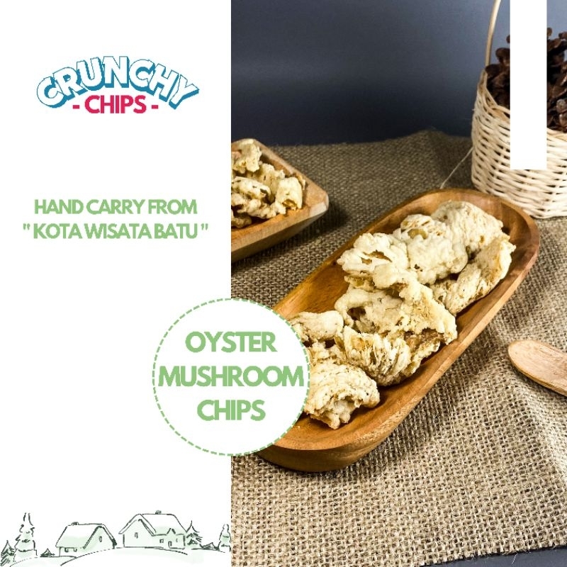 

Oyster MUshroom Chips ( Keripik Jamur Tiram ) Kemasan 200 Gr Oleh - Oleh Khas KOTA WISATA BATU