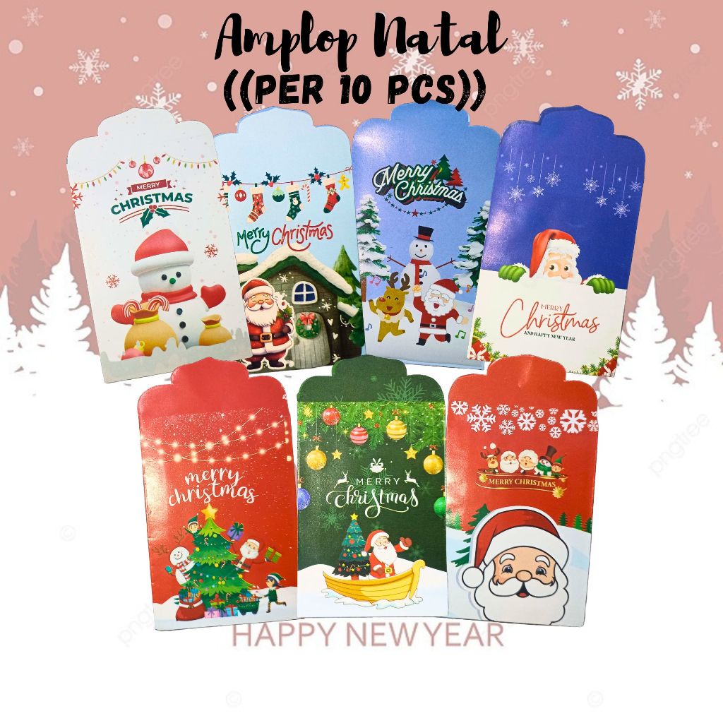 

amplop natal per pack isi 10 angpao per warna