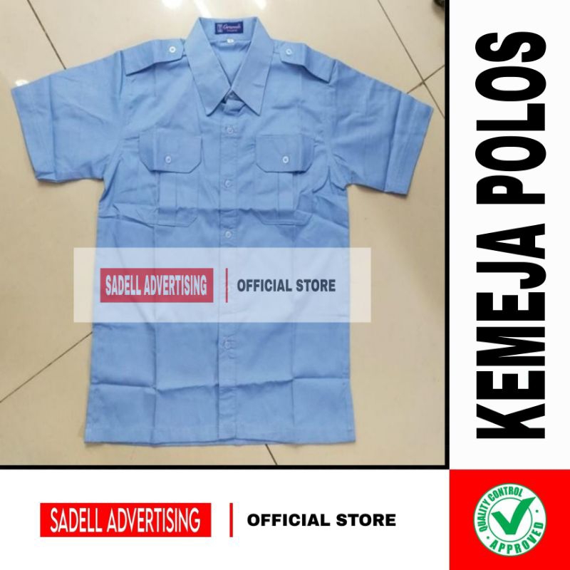 Kemeja PDH Polos Biru Muda Seragam PDH Polos Biru Muda Lengan Pendek Pria