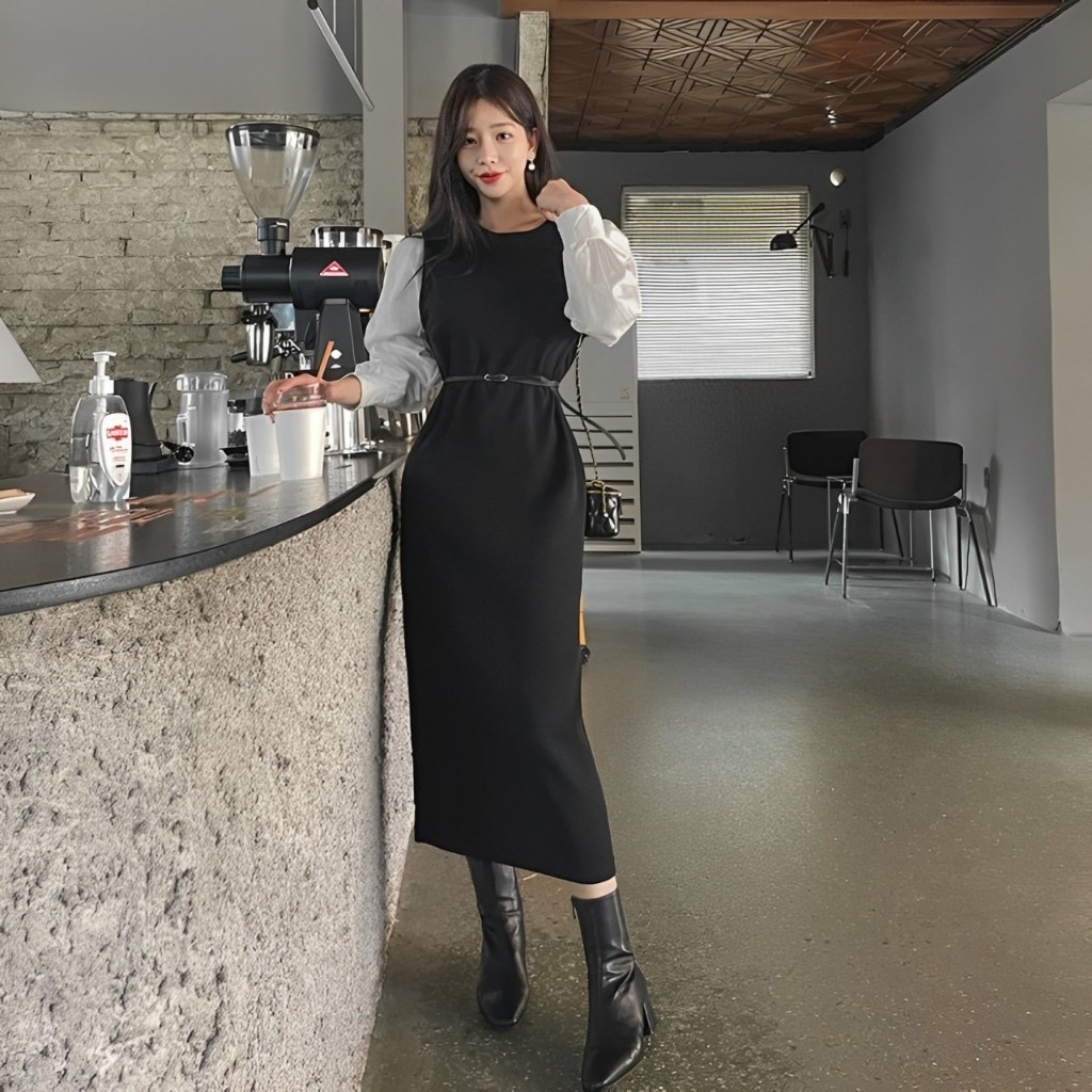 Drass Korean Style Deres Wanita Casual Gaun Terbaru 2025 Pernikahan Model Baru Drees Cewe Dres Merah