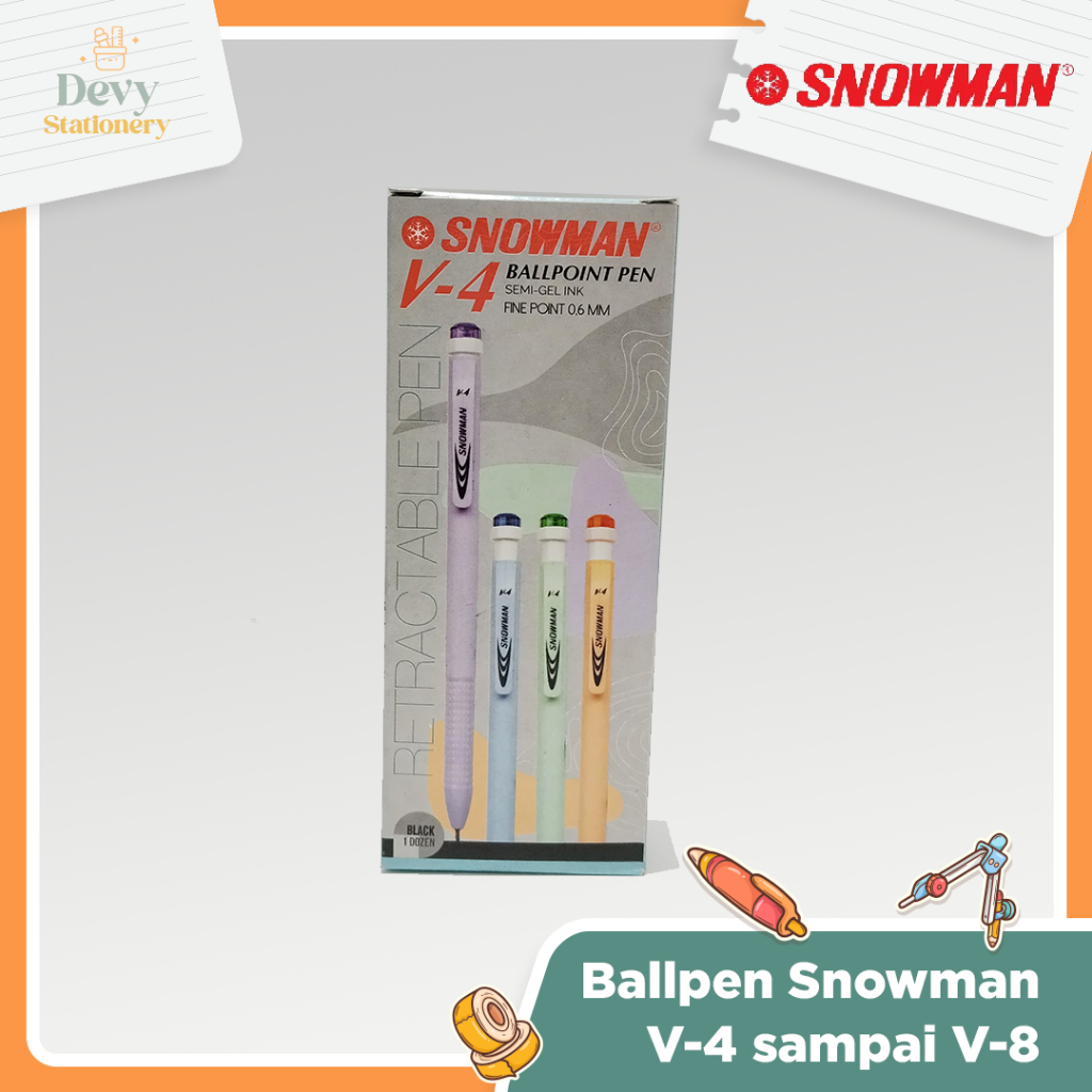 

SNOWMAN Ballpoint V-4 Bolpen V-5 Pena V-6 Bolpoin V-7 Bolpen tebal V-8