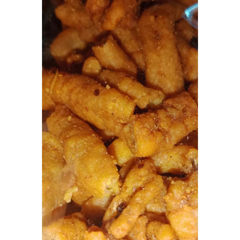 

Kripik usus crispy pedas daun jeruk dijamin nagih