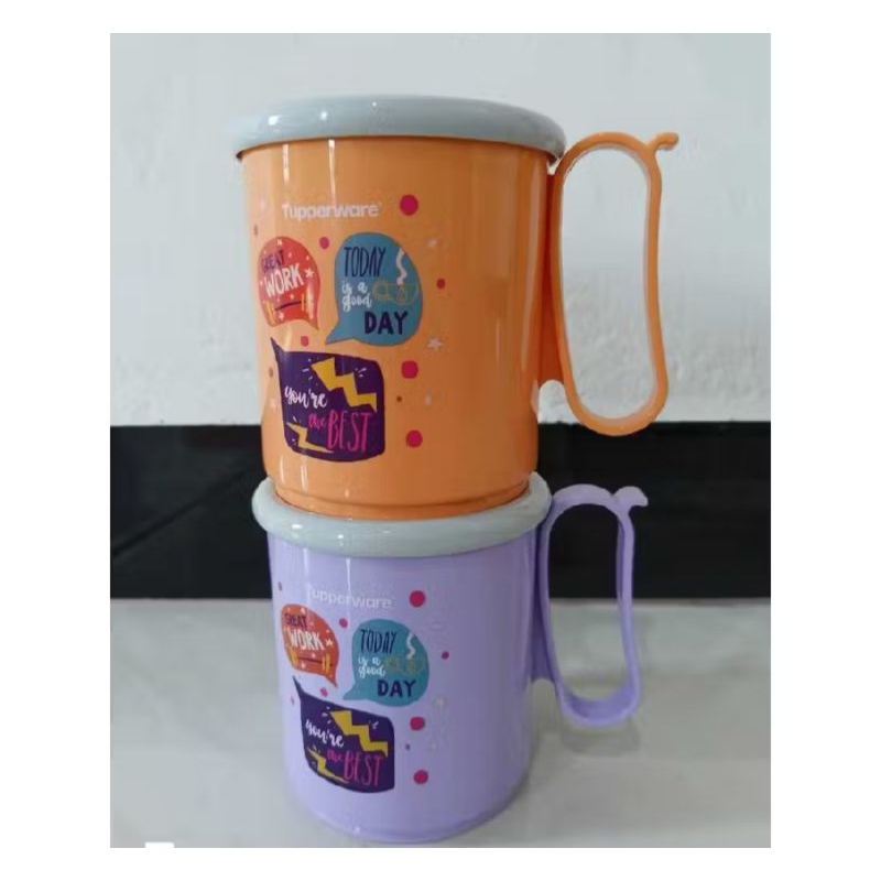 cangkir jumbo mug 600 ml art deco / motif new  Tuperware eceran ( 1 pcs)
