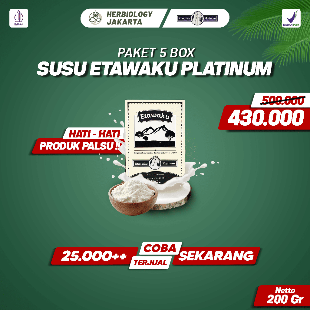 

5 Box Etawaku Platinum | Susu Kambing Etawa & Krimer Nabati Isi 200gr Herbiology