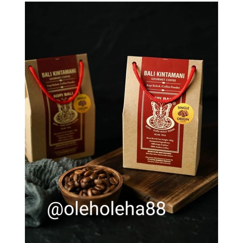 

100% ARABIKA GOURMET COFFEE POWDER/BUBUK CAP KUPU-KUPU BOLA DUNIA 100GR/200GR ASLI KINTAMANI BALI