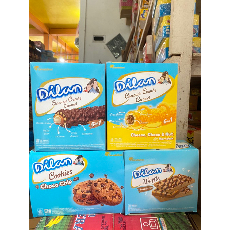 

Dilan Crunchy, Dilan Waffle , Dilan Cookies Coklat dan Keju isi 12pcs