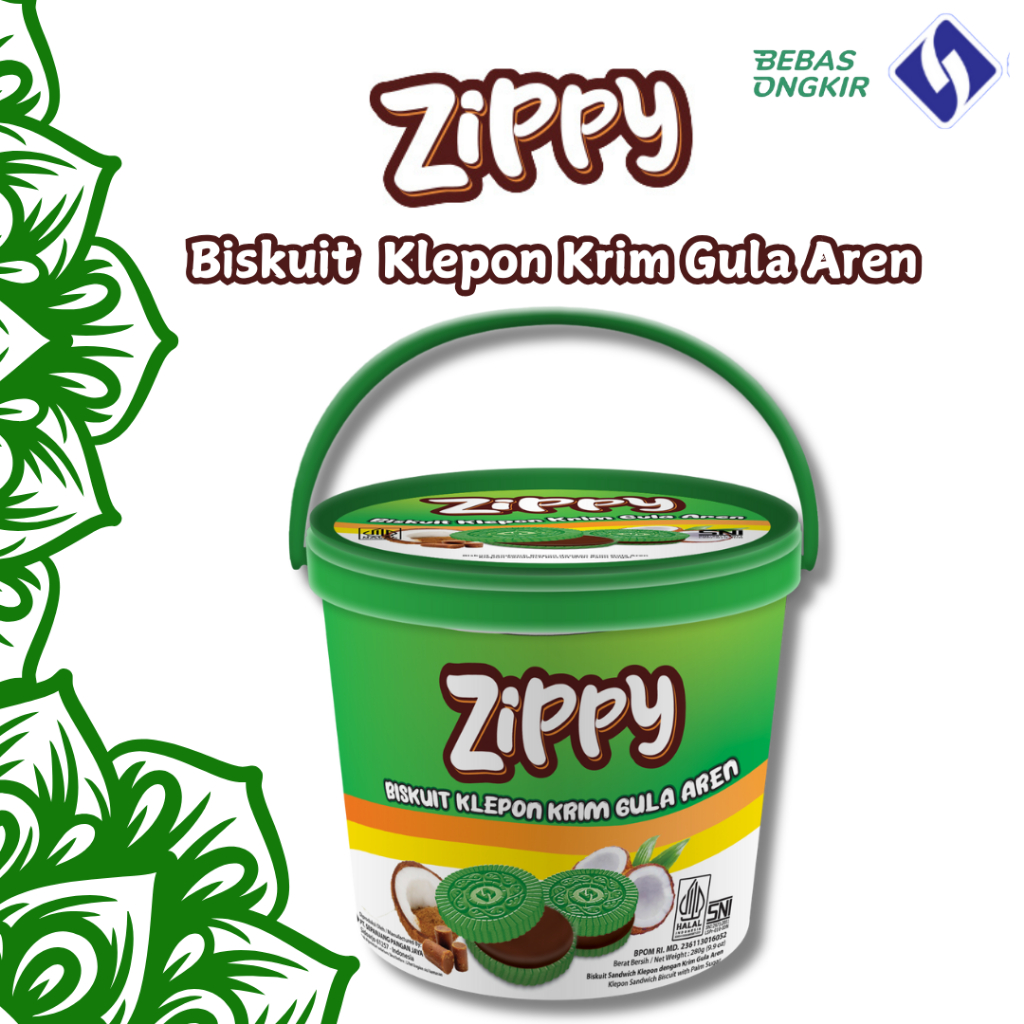 

ZIPPY BISKUIT TIMBA KLEPON Krim Gulan Aren Biskuit Lebaran Parcel Lebaran