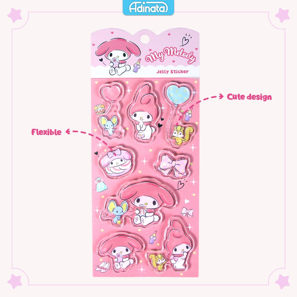 

My Melody Jelly Embossed Stickers 2413-6136 - Adinata / Sticker