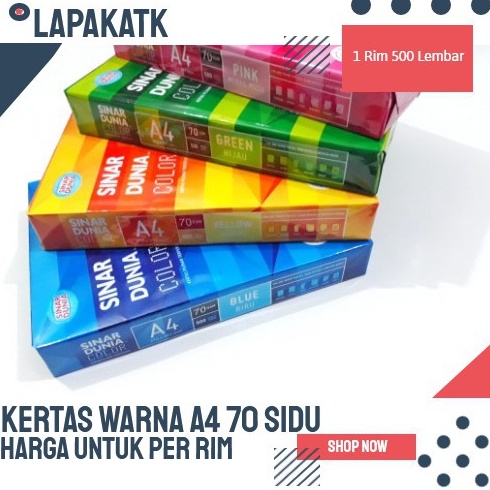 

8b Super Promo Kertas warna sinar dunia Kertas A4 7 Warna Sidu 1RIM T48