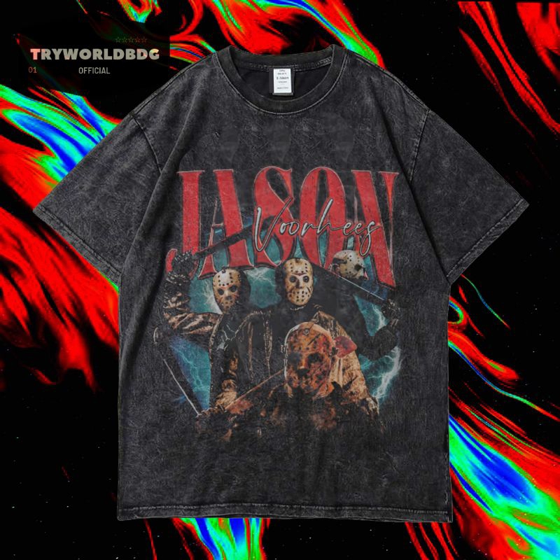 KAOS OVERSIZED / KAOS WASHED / OVERSIZED T SHIRT / KAOS JASON VOORHEES VINTAGE TEE