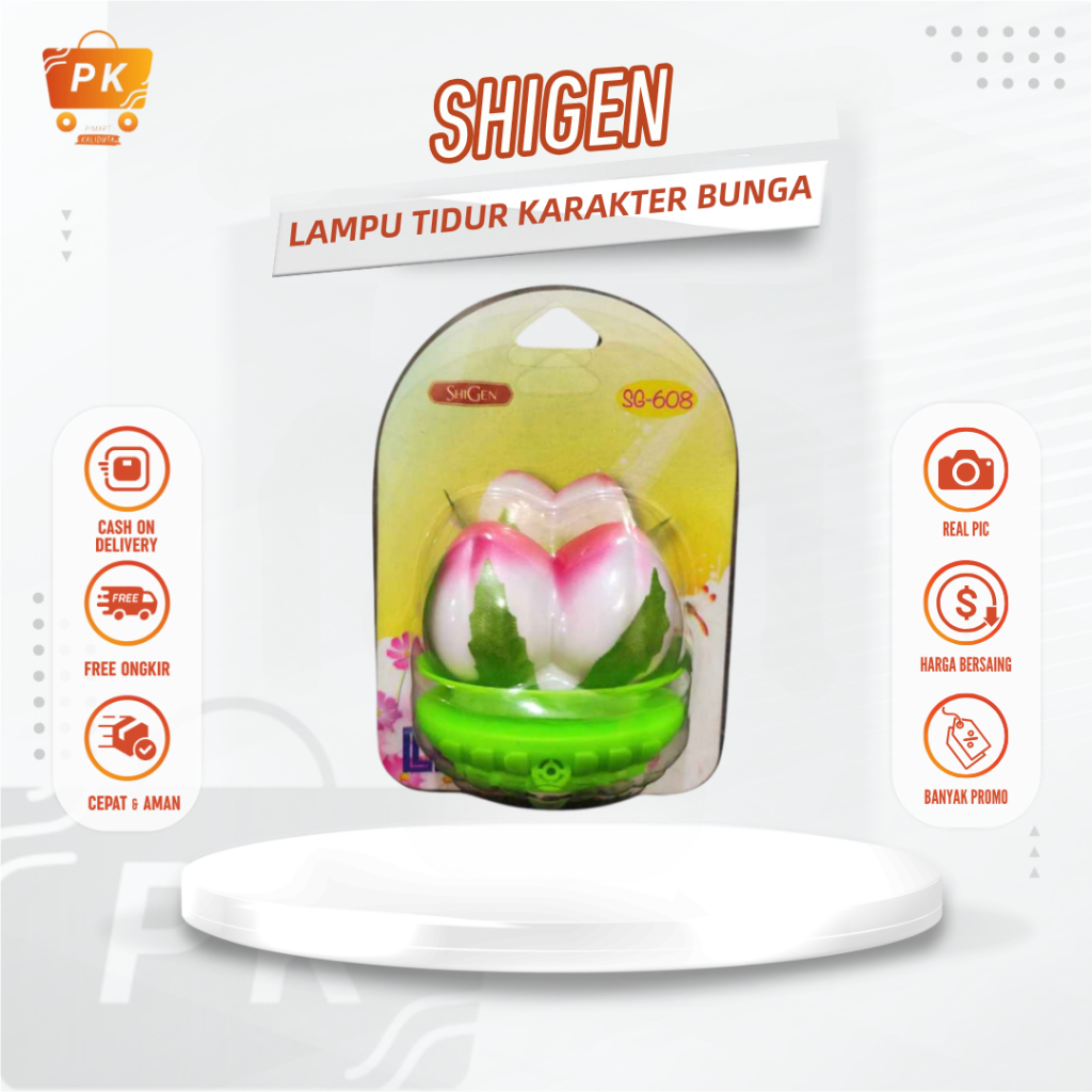 Lampu Tidur Lucu Mini Lamp LED karakter Bunga Teratai Shigen SG-608