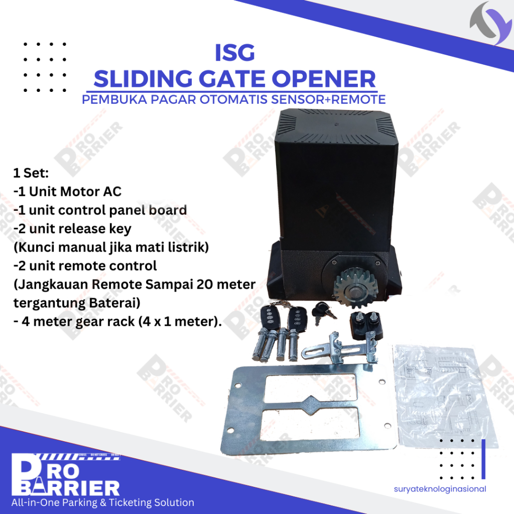 ISG Automatic Sliding Gate / Mesin Gerbang Pintu Pagar Otomatis ISG 1000kg 1300kg 1600kg 2000kg
