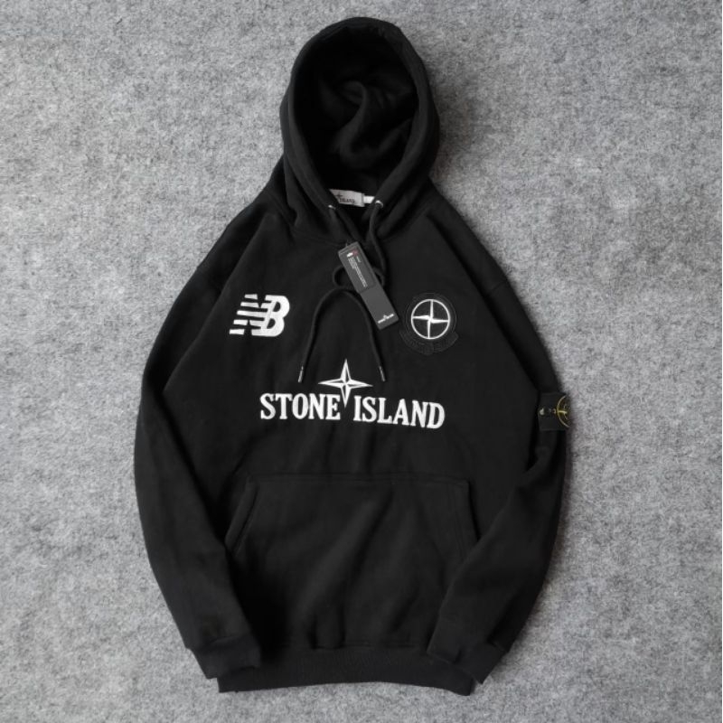 JAKET HODDIE STONE ISLAND X NB FULL BORDIR - JAKET HODDIE PRIA WANITA FULL TAG