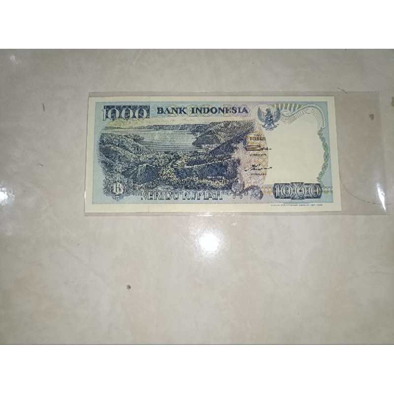 uang 1000 / seribu rupiah lompat batu tahun 1992 asli unc