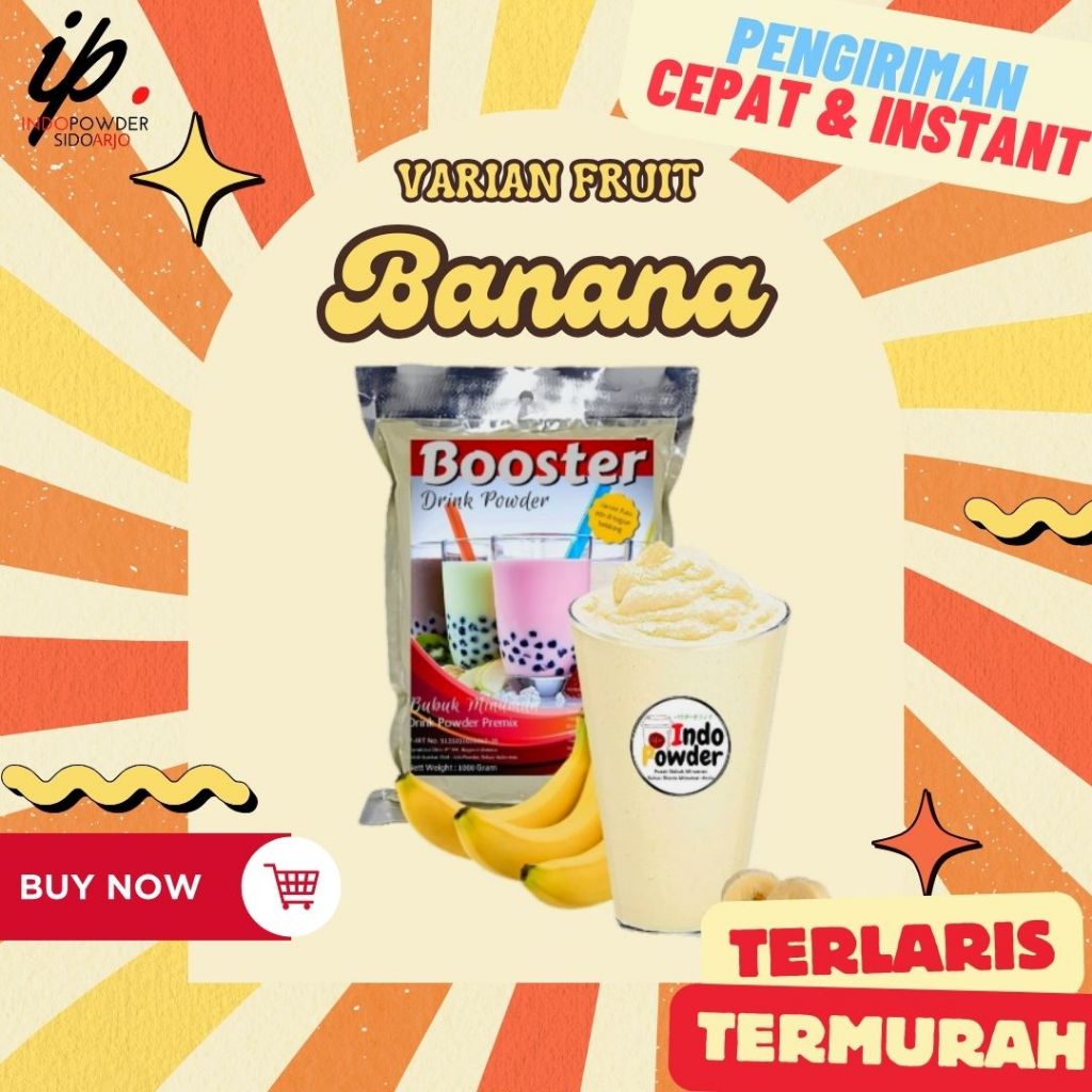 

Bubuk Minuman rasa Pisang 1 Kg / Banana Powder 1 Kg / Bubuk Minuman Banana 1 Kg / INDOPOWDER BOOSTER