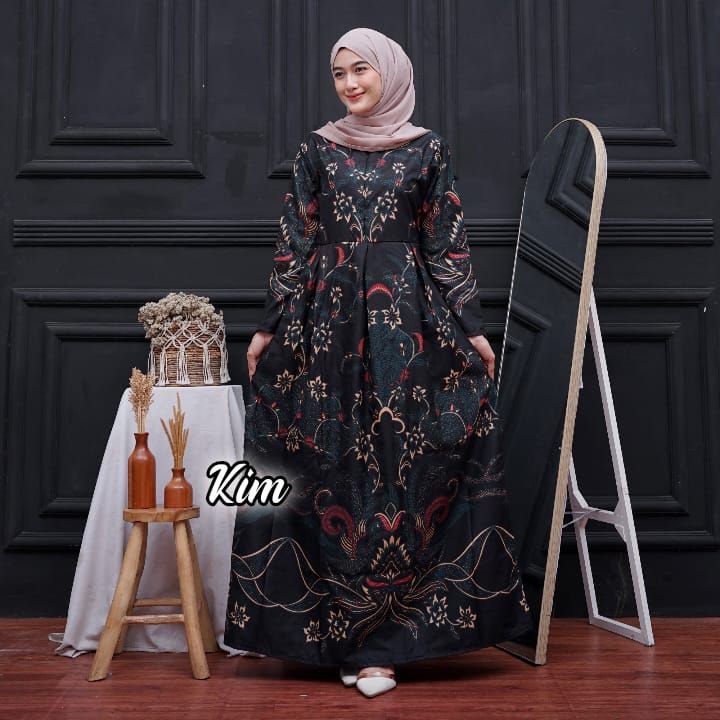 Baju Gamis Fashion Muslim Wanita - Baju Gamis Batik Jumbo - Baju Gamis Ld 104 dan Ld 120