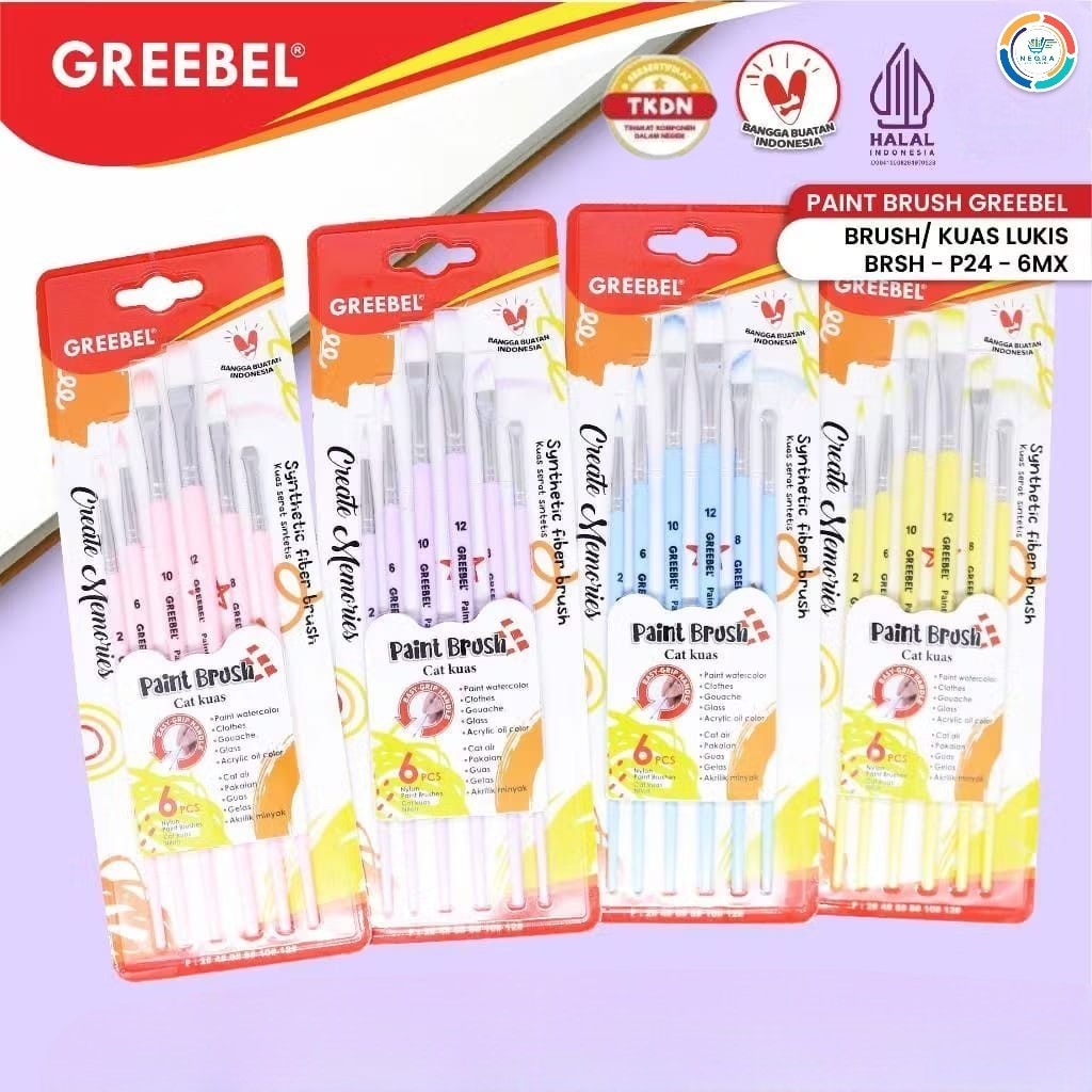 

Greebel Kuas Lukis Brush Paint Set BRSH P24-6MX