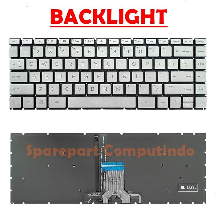 Keyboard Hp 14s-Dk0073au 14s-Dk1006au 14s-Dk1515au 14s-Dk1524au Silver