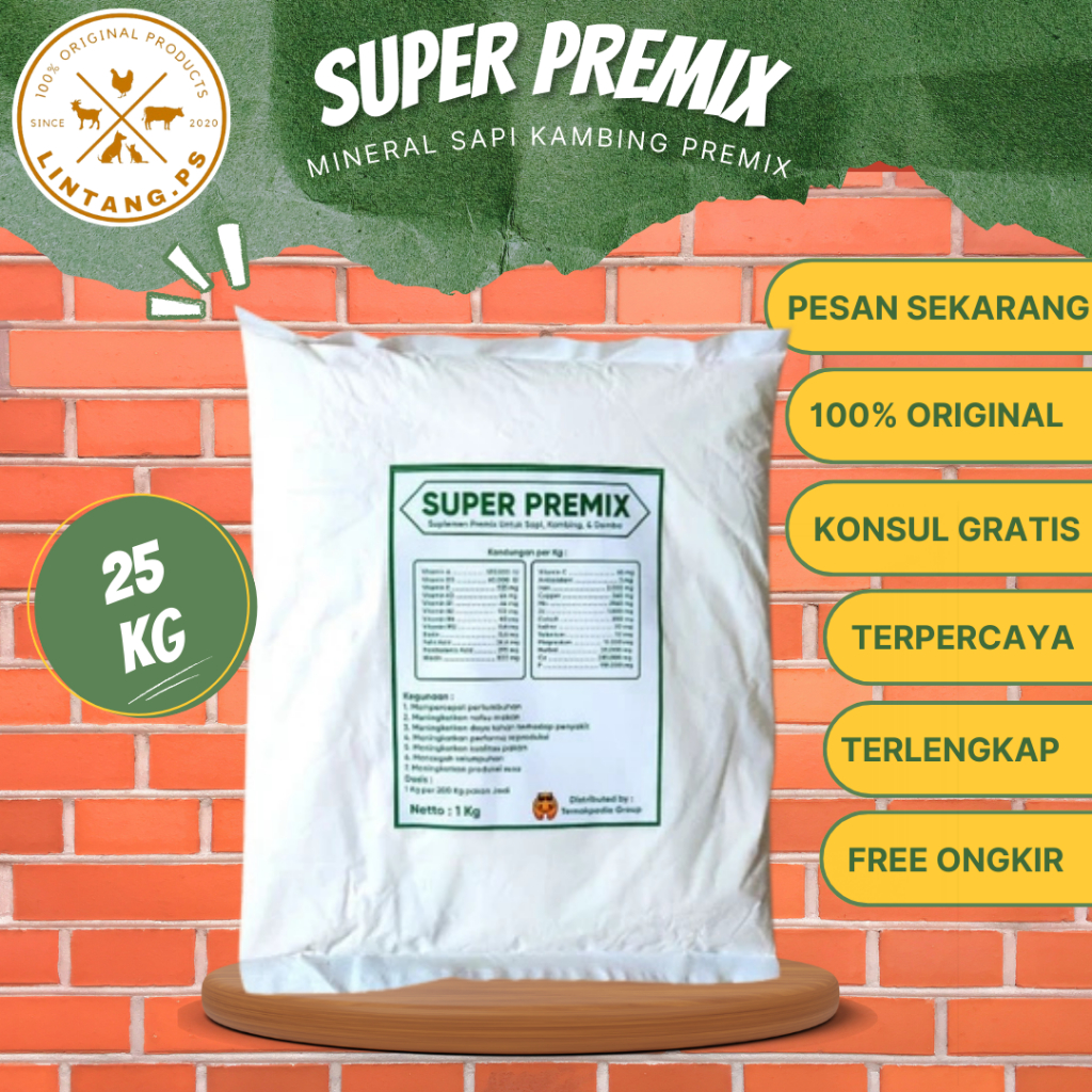 Super Premix Ternak Grosir 25 Kg - Premix Ternak - Premix Kambing - Premix Sapi - Premix Kelinci