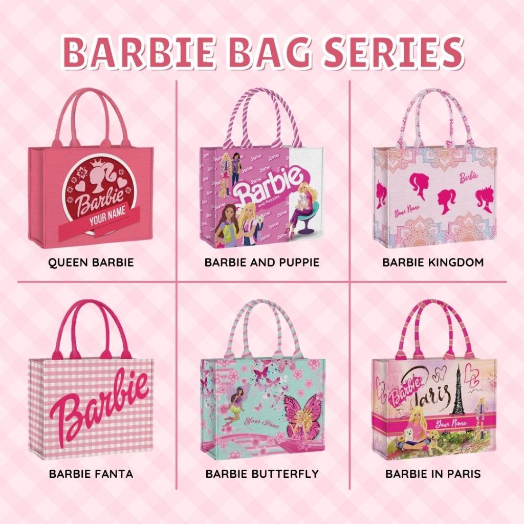 TOTEBAG INTIAL SPECIAL BARBIE EDITION TAS BARBIE TAS MOTIF BARBIE TOTEBAG BARBIE TASWANITA