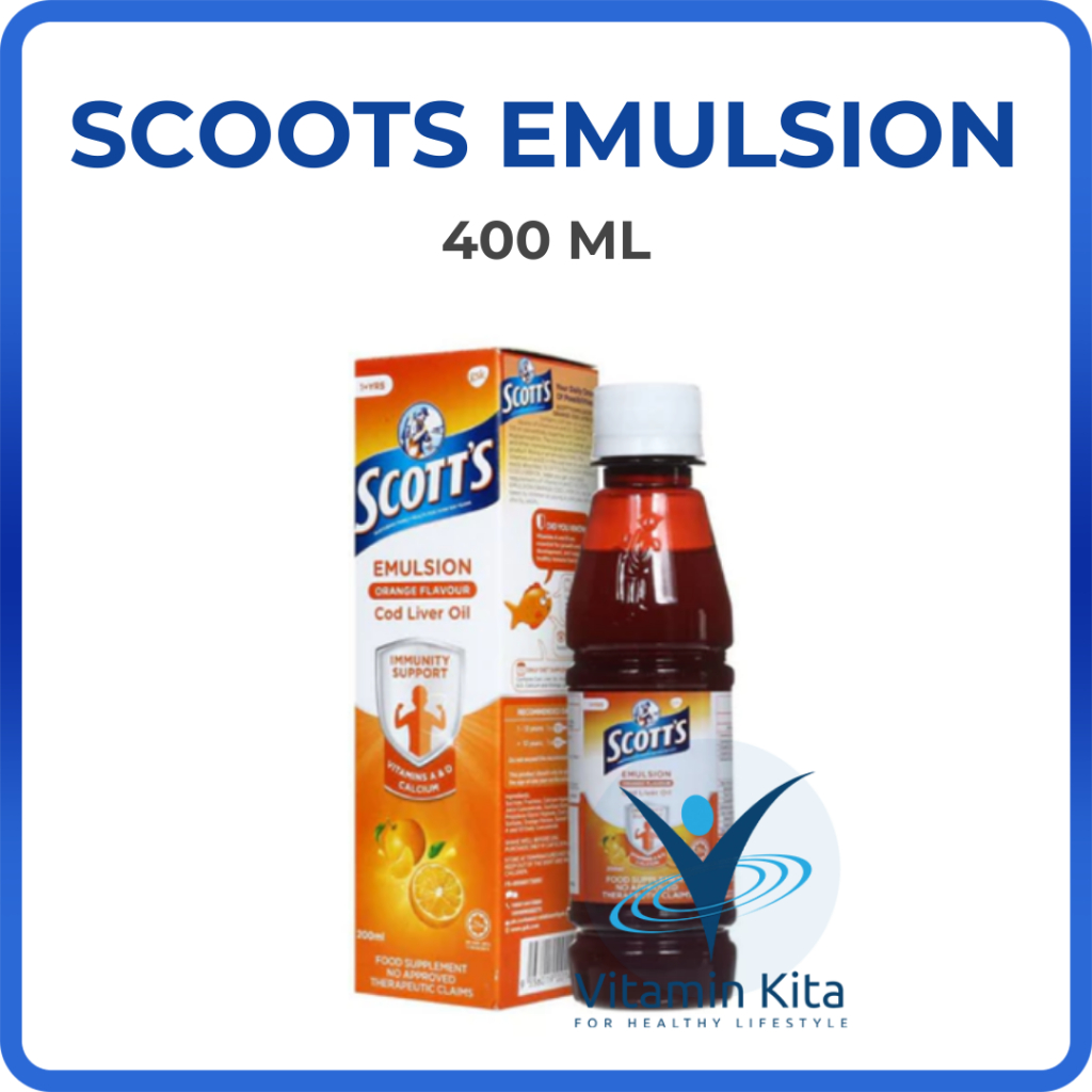 ScottS Emulsion Vita Orange Suplemen Kesehatan Otak Dan Pertumbuhan Anak - 400 Ml