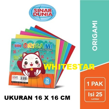 

kertas lipat origami 16 x 16 cm sinar dunia sidu colour paper 1 sisi