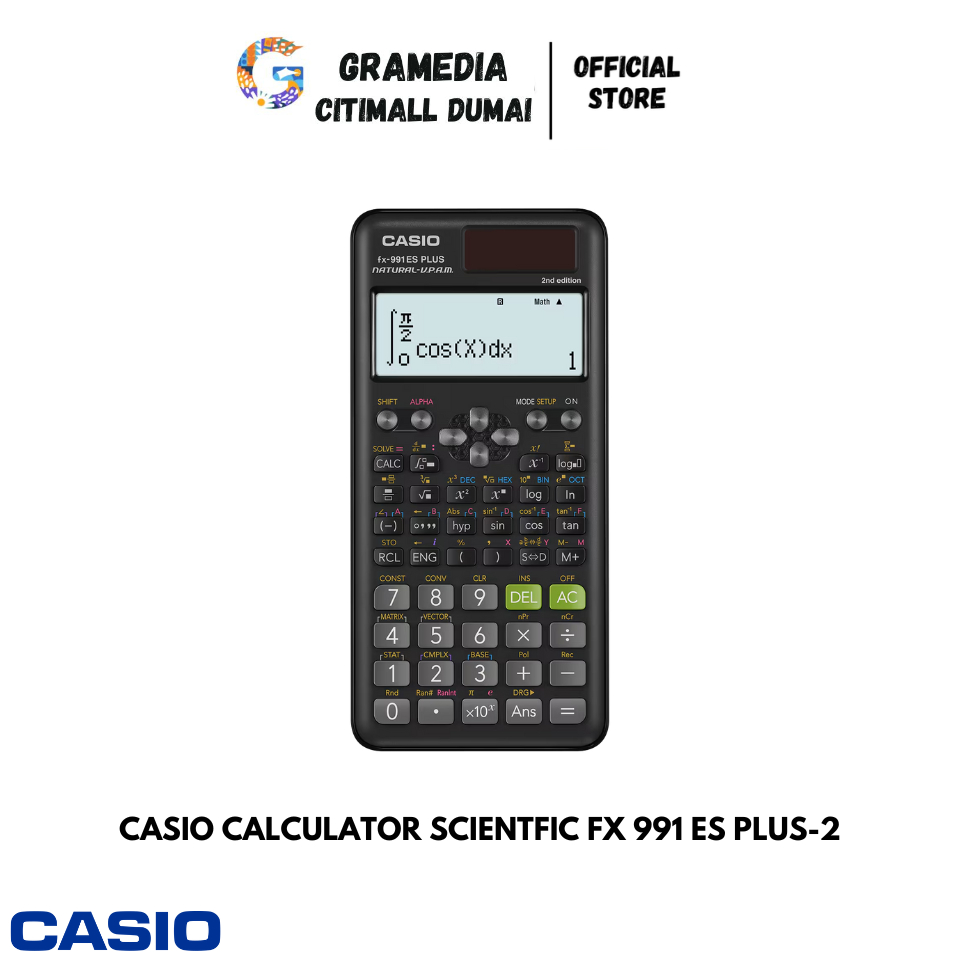 

CASIO CALCULATOR SCIENTFIC FX 991 ES PLUS-2 (BLACK) - Kalkulator Scientfic Kuliah Sekolah (417 Fungsi/Rumus) (Original) Gramedia Citimall Dumai