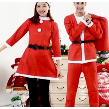 BARU Baju kostum cosplay santa dress claus clause sinterklas sinterclass christmas Dewasa dress dres