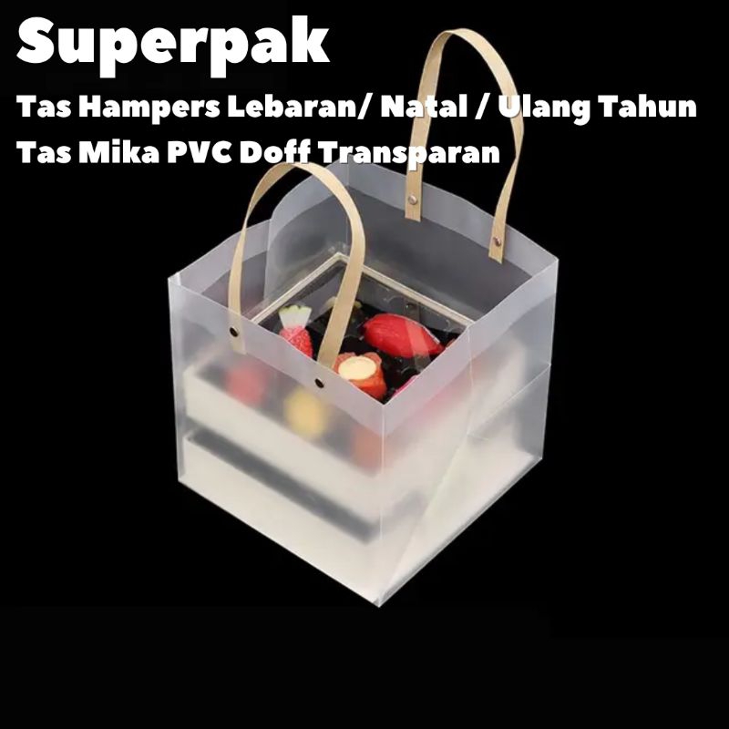 

[Grosir 10pcs] Goodie Bag Hampers Doff Transparan Uk 31x31x25