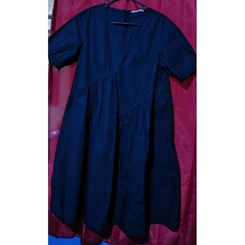 Dress Babydoll Katun Poplin Hitam