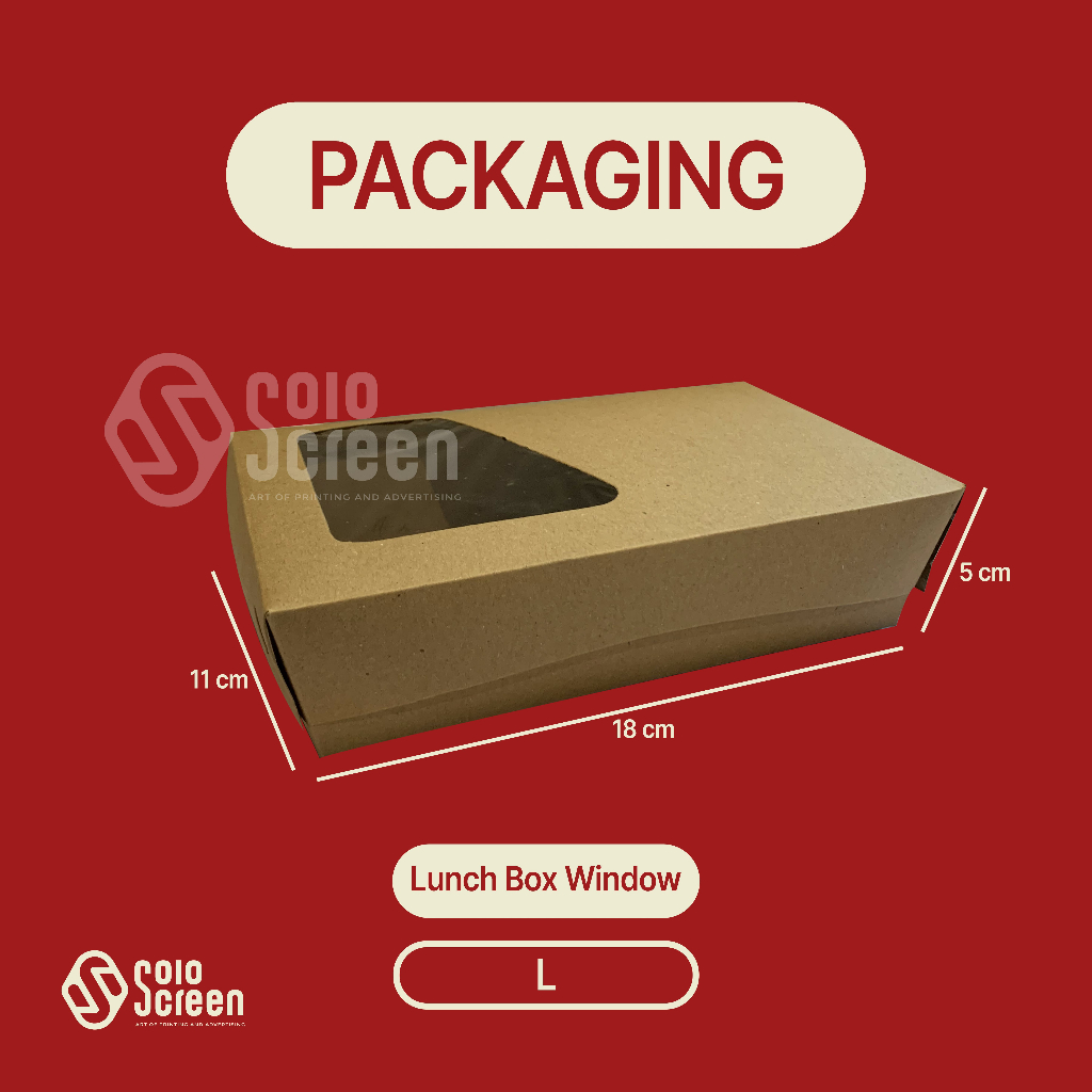 Lunch box paper window Large 275 gsm full laminasi / kotak Isi 37 Pcs