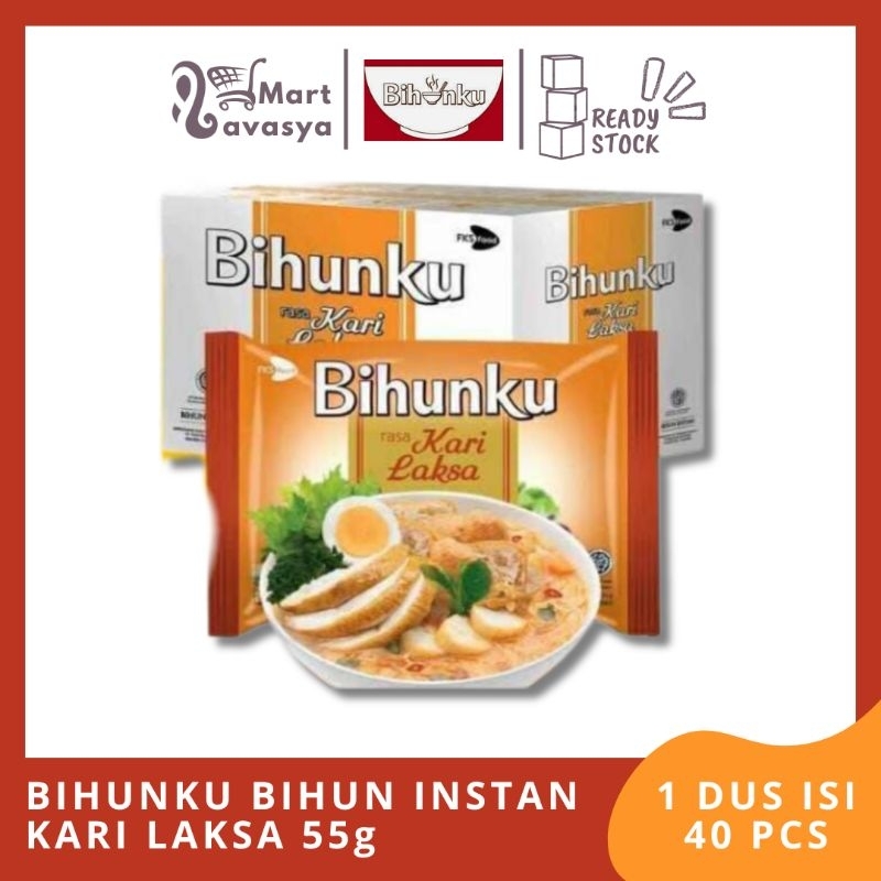 

BIHUNKU BIHUN INSTAN KARI LAKSA 55g - 1 DUS ISI 40 PCS - KOTA BANDUNG - LAVASYA MART